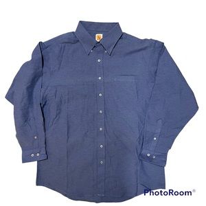 A+ Men’s Large Blue Long Sleeve Shirt Cotton Blend Like New Comfortable